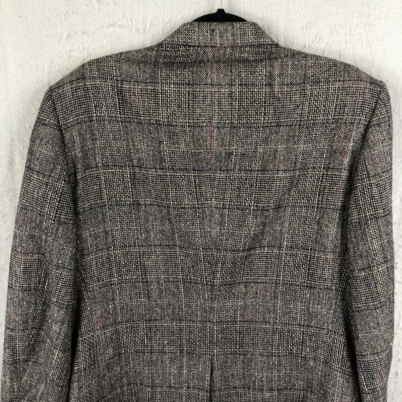 Vintage  MW Blazer Mens 41R Black White Glenn Plaid 100% Silk Jacket Sport Coat - Picture 15 of 16